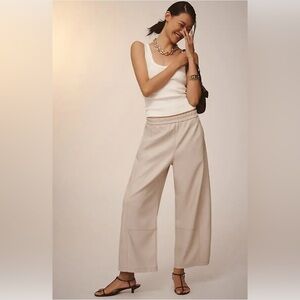 Pilcro Beige Wide-Leg Pants